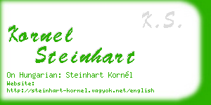 kornel steinhart business card